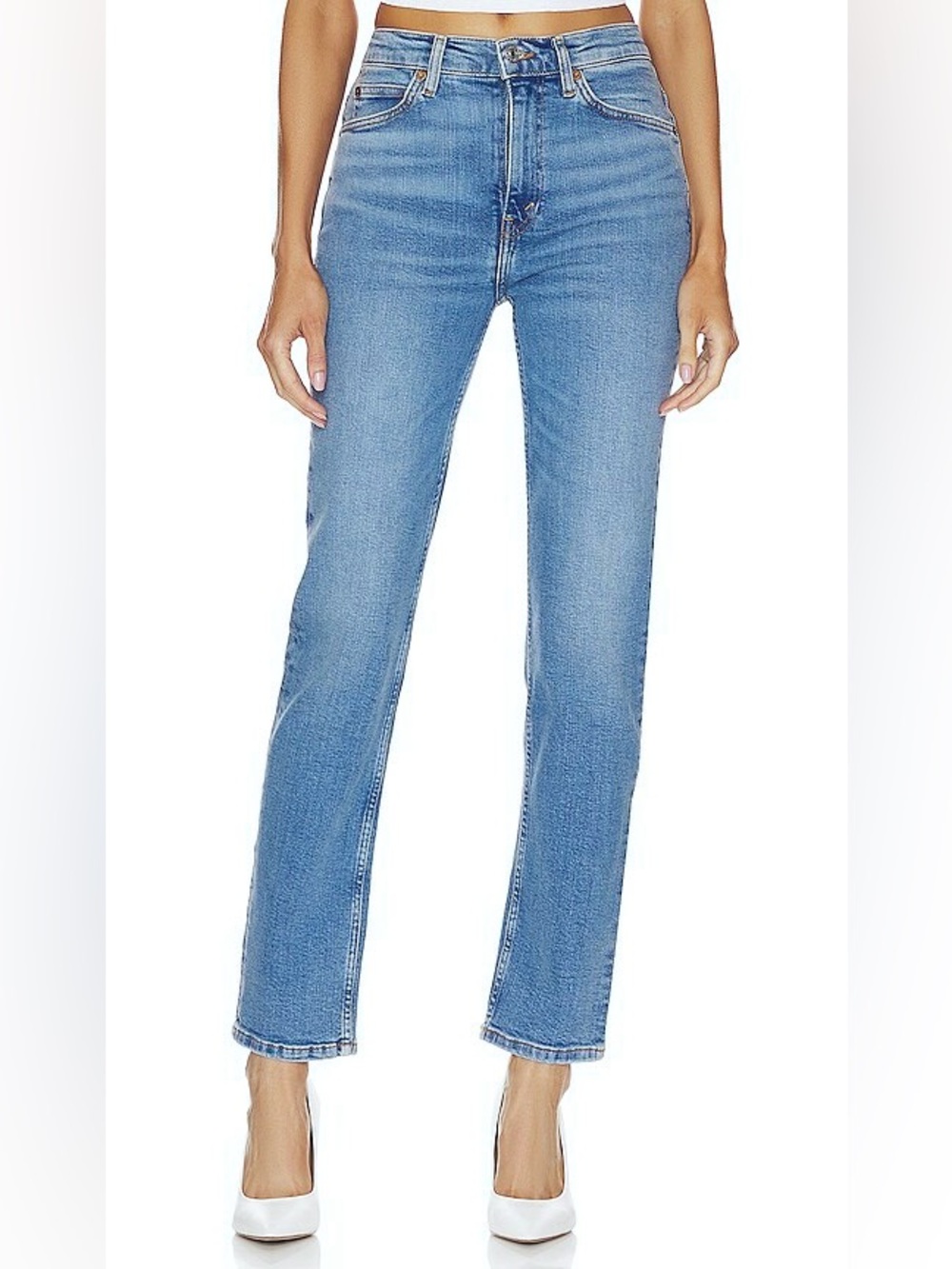 Re/Done Medium Wash 70s Straight-Leg Jeans - 28